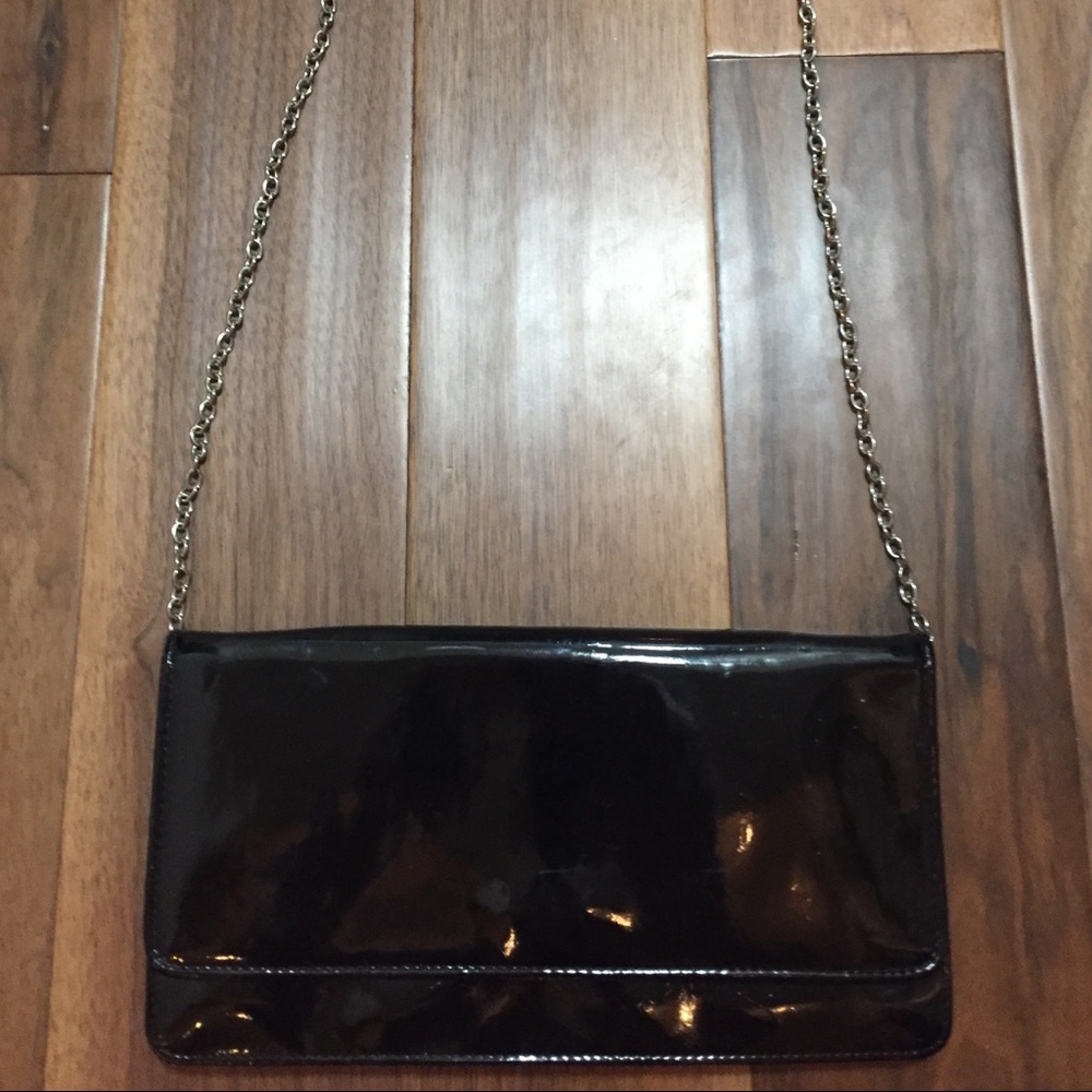 Black Aldo clutch with shoulder strap